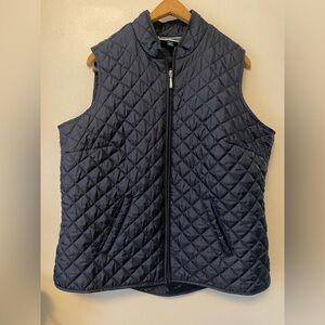 Quiet Luxury Navy Quilted Vest 0X | Karen Scott Sport Layering Piece